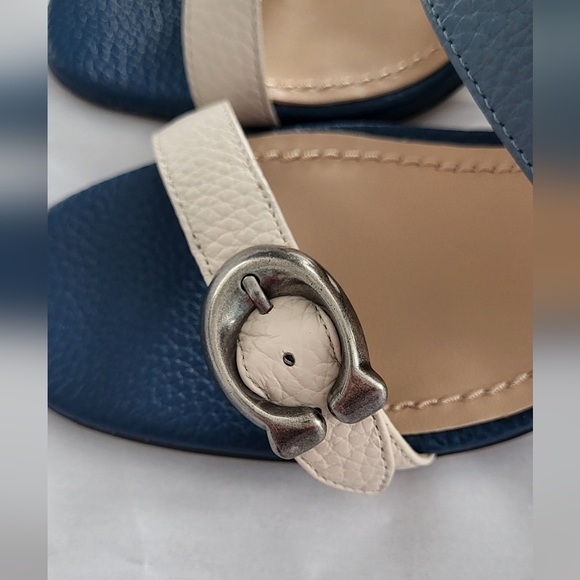 Coach Mae Mule Leather Colorblock Pebbled Sandals - Picture 4 of 15